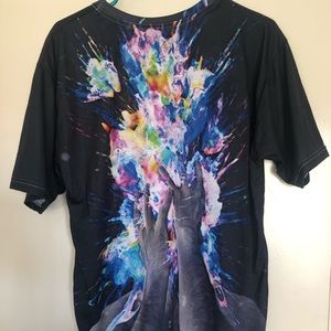 Rage On! Brand Face splatter T shirt men’s Lage